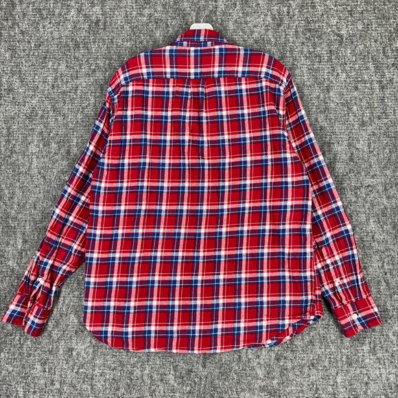 J‎ Crew Shirt Mens Extra Large Red Plaid Classic Fit Flannel Chore Woodsman - Picture 2 of 9